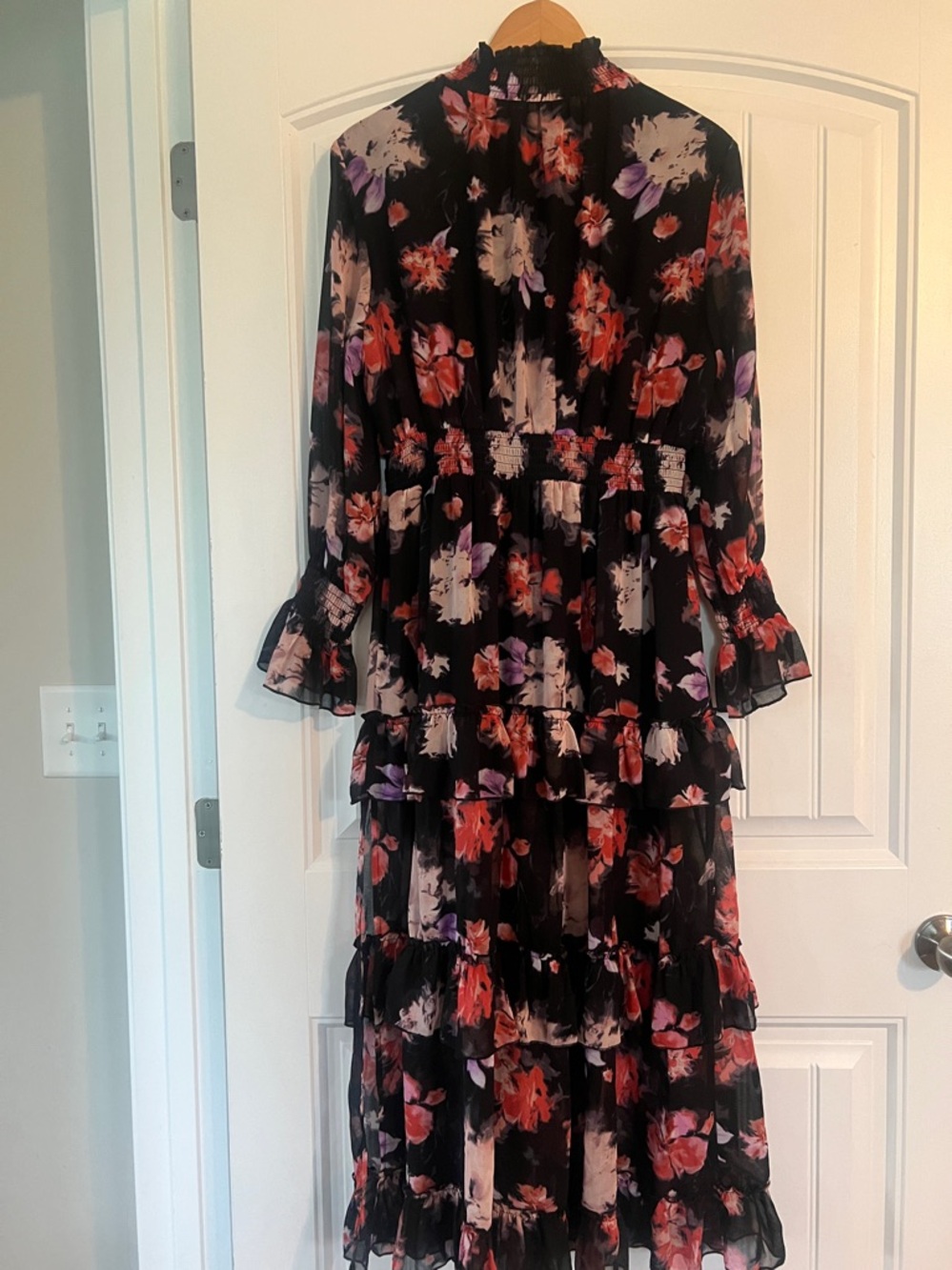 Isadora Floral Print Ruffle Long Sleeve Maxi Dress XL - Picture 5 of 7